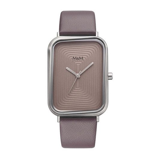 M&M Quarzuhr Armbanduhr Damen Leder Dancing Square (1-tlg), Analoguhr eckig mit Lederarmband, Designer Uhr, deutsche Manufaktur, inkl. edles Etui mehr Sonderangebote