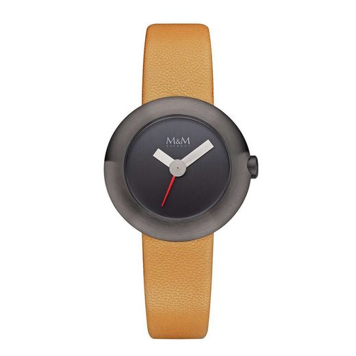 M&M Quarzuhr Armbanduhr Damen Leder Basic-M (1-tlg), Analoguhr rund mit Lederarmband, Designer Uhr, deutsche Manufaktur, inkl. edles Etui mehr Tiefpreis