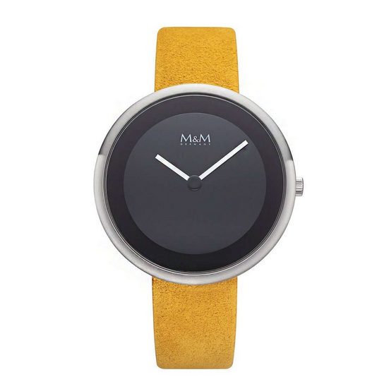 M&M Quarzuhr Armbanduhr Damen Leder Big Time (1-tlg), Analoguhr rund mit Lederarmband, Designer Uhr, deutsche Manufaktur, inkl. edles Etui mehr