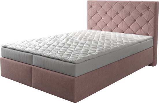 DELIFE Boxspringbett Dream-Great Mikrofaser Grau 120x200 cm mit Matratze und Topper mehr Outlet