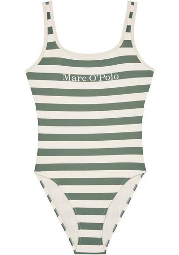 MARC O'POLO Badeanzug tiefer Rückenausschnitt, Logoschriftzug vorn mehr zollfrei
