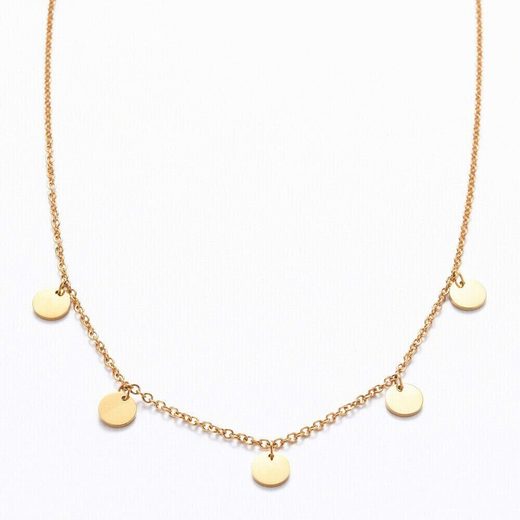KIM JOHANSON Kette mit Anhänger Plättchen Coins (1-tlg), mit 5 Plättchen aus Edelstahl mehr Räumungsverkauf