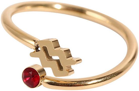 FIRETTI Fingerring Schmuck Geschenk Damenring Sternzeichen Made in Germany - mit Zirkonia (synth) mehr 50% Rabatt mit kostenlosem Versand