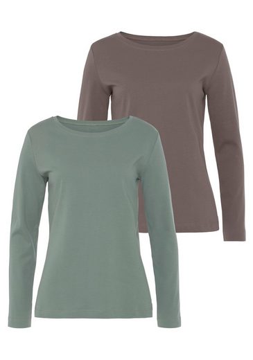 VIVANCE Langarmshirt (Packung, 2-tlg) aus besonders weicher und fester Baumwolle mehr Günstiger Verkauf