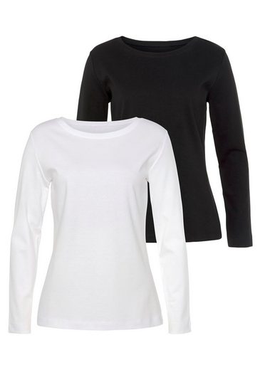 VIVANCE Langarmshirt (Packung, 2-tlg) aus besonders weicher und fester Baumwolle mehr Günstiger Verkauf
