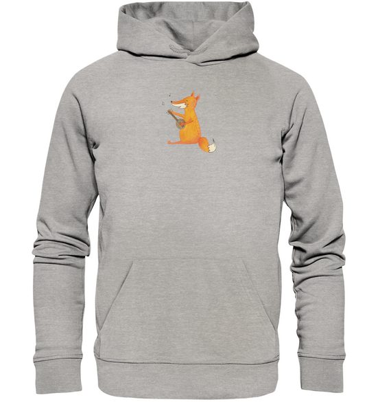 MR. & MRS. PANDA Hoodie Größe M Fuchs Gitarre - Heather Grey - Geschenk, Frauen Kapuzenpullov (1-tlg) Besonders weich mehr Top Angebot