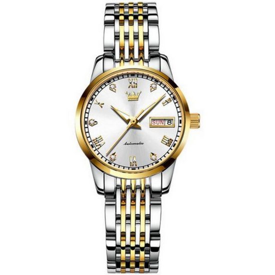 JANOLTY Quarzuhr Quartz Edelstahl Uhr für Damen modisch und leger Quarzuhr Multifunktionsuhr Armbanduhr, Chronograph Damenuhr mehr zollfrei