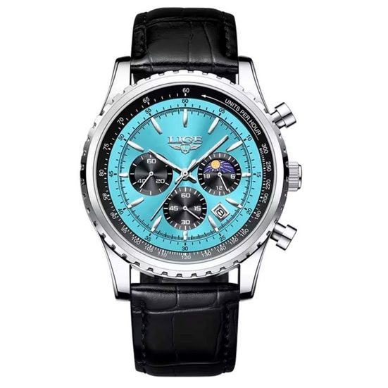 TIDY Quarzuhr LIGE Herren-Armbanduhr, modisch, Chrono Edelstahl, lässig, Sky Blue mehr Flash Sale