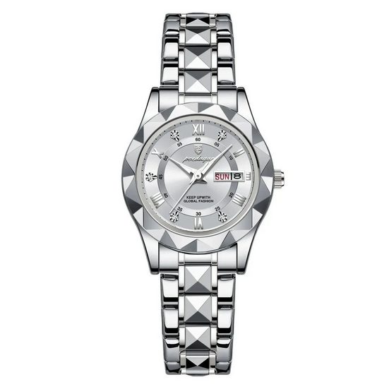 MSOVAEU Quarzuhr, Quarzuhr Edelstahl Uhr für Damen modisch und leger Quarzuhr, 50 Meter Wasserdichtigkeit, Multifunktionsuhr Armbanduhr, Chronograph Damenuhr mehr Flash Sale