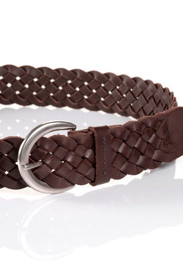 TOM TAILOR Ledergürtel TTLISA 4 cm breiter Damengürtel, Flechtledergürtel, modisches Must-Have mehr Exklusivangebot
