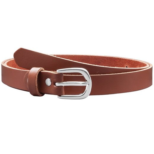 COLOGNEBELT Ledergürtel A8-SL Ledergürtel in Rot - 2 cm Breit - mit silberner abgerundeter Gürtelschließe - modern, leger, klassisch mehr Muttertagsangebot