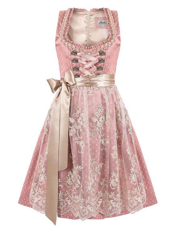 TRACHTEN24.DE Dirndl Midi Dirndl Sabine rose (2-tlg) Rockteil 60cm mehr Kostenloser Versand