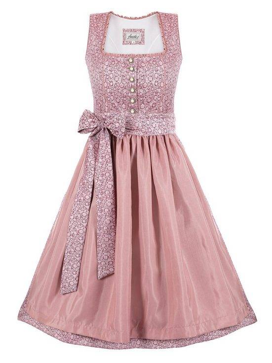 TRACHTEN24.DE Dirndl Midi Dirndl Babsi rosa (2-tlg) Rockteil 65cm mehr Begrenztes Angebot