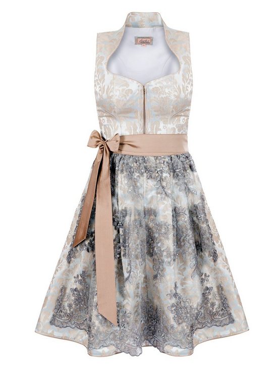 TRACHTEN24.DE Dirndl Midi Dirndl Susi beige (2-tlg) Rockteil 65cm mehr Tägliche Deals