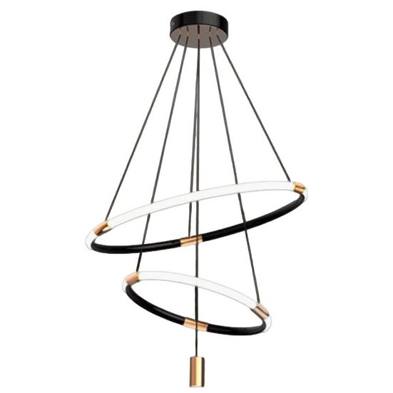 VICBUY Pendelleuchte LED Pendelleuchten, Esszimmer Pendellampe, Kreative 2 Ringe mit Strahler Deckenleuchte,Stufenlos dimmbare Wohnzimmerdeckenlampe, Mit Fernbedienung, 3 Lichtfarben, Küche,Schlafzimmer, ø 35/55cm mehr
