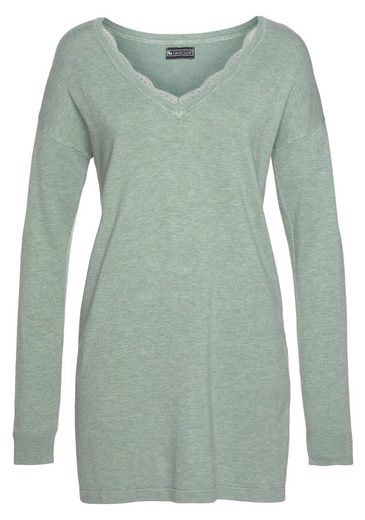 LAURA SCOTT Strickpullover mit Spitzen am Ausschnitt mehr Vatertagsangebot