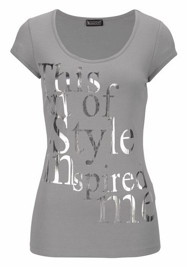 LAURA SCOTT Rundhalsshirt mit Folienprint mehr