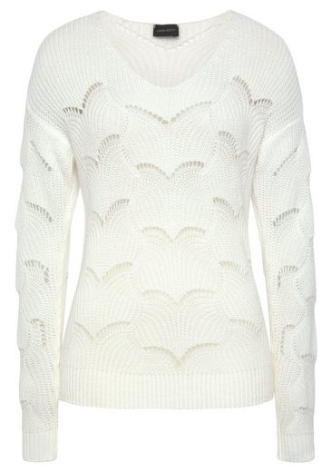 LAURA SCOTT V-Ausschnitt-Pullover mit modischem Strickmuster - NEUE FARBEN mehr VIP-Rabatte