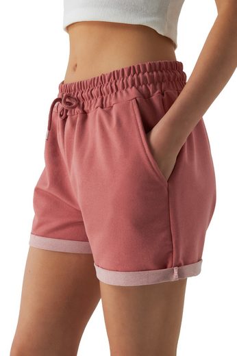 SMITH & SOLO Sweatshorts Kurze Hose Damen Shorts (1-tlg) Lycra, Baumwolle, umschlagene Beinsaum mehr Begrenzte Freigabe