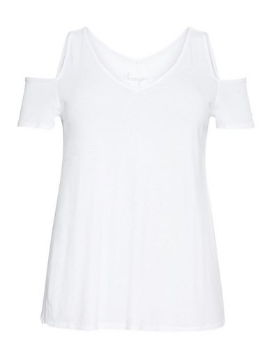 SHEEGO T-Shirt Große Größen mit V-Ausschnitt, im schulterfreien Look mehr Nur noch ein Tag übrig