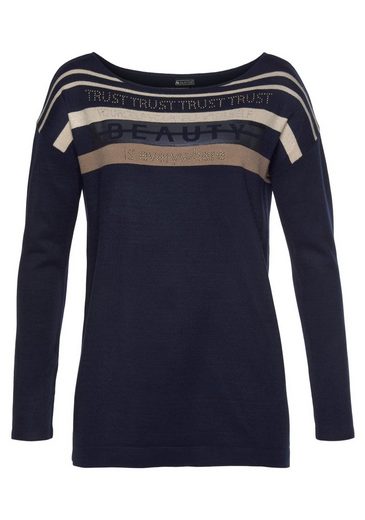 LAURA SCOTT Strickpullover in Streifen-Design mit Glitzersteinen mehr Meist gekauft