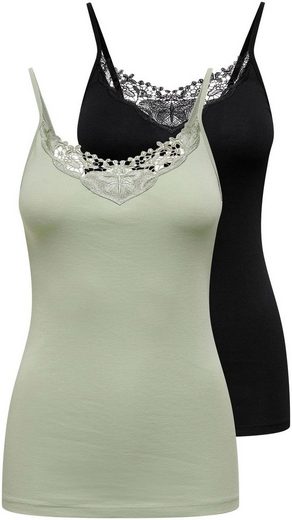 ONLY Spitzentop ONLKIRA LACE SINGLET 2PACK NOOS 2er-Pack mehr Großer Ausverkauf