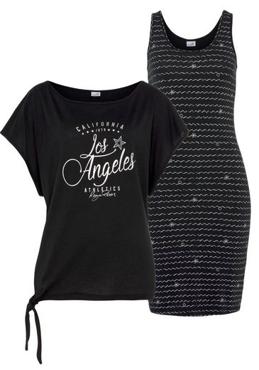 KANGAROOS Jerseykleid (2-tlg) im Set mit oversize Shirt zum Knoten mehr Exklusive Angebote