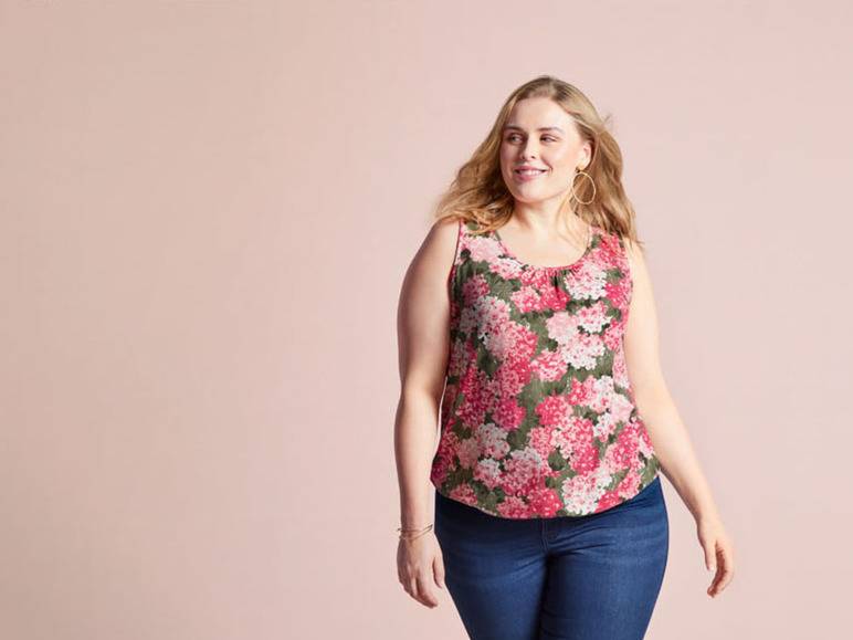 esmara® Damen Top, leger geschnitten, mit Gummizug am Saum Auslauf