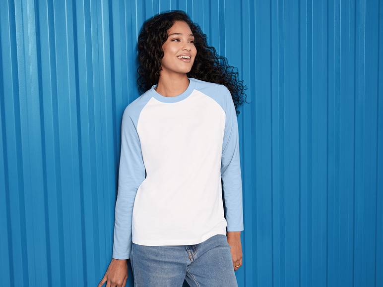 esmara® Damen Langarmshirt aus reiner Baumwolle Versandkostenfrei