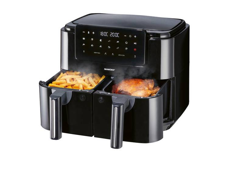 SILVERCREST® KITCHEN TOOLS Doppelzonen Heißtluftfritteuse »A1 SHLFDD 2400«, 2200–2600 W Zeitbegrenzte Promotion