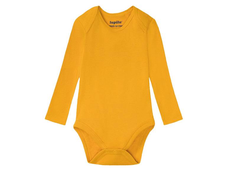 lupilu® Baby Bodies, langarm, 5 Stück, aus reiner Bio-Baumwolle im Angebot