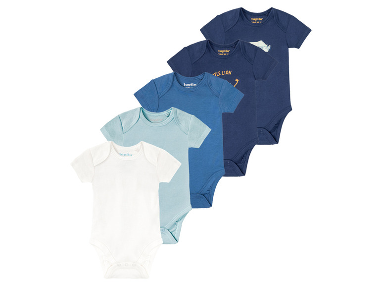 lupilu® Baby Body, 5er Set, kurzarm, reine Bio-Baumwolle Sonderangebot