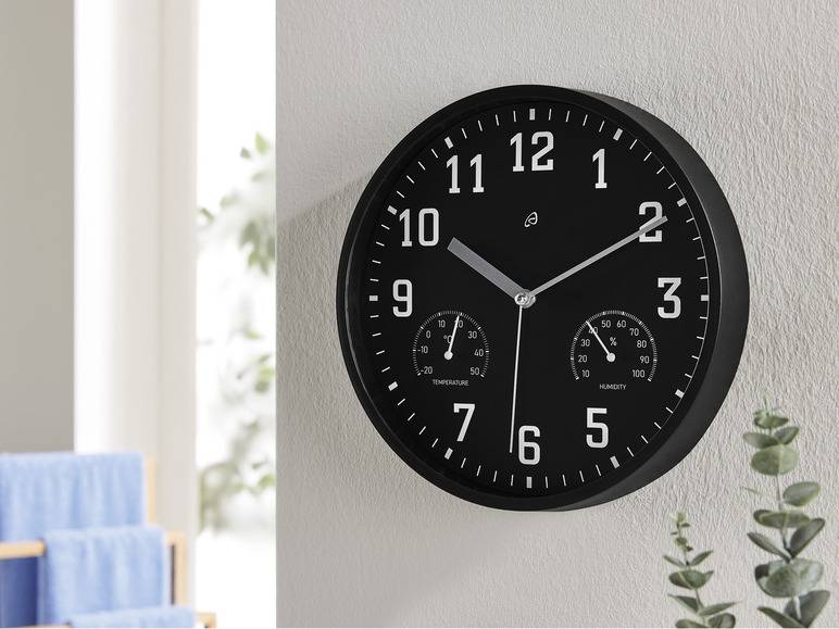 AURIOL® Wanduhr mit Thermo- und Hygrometer, Ø 25 cm Räumungsverkauf
