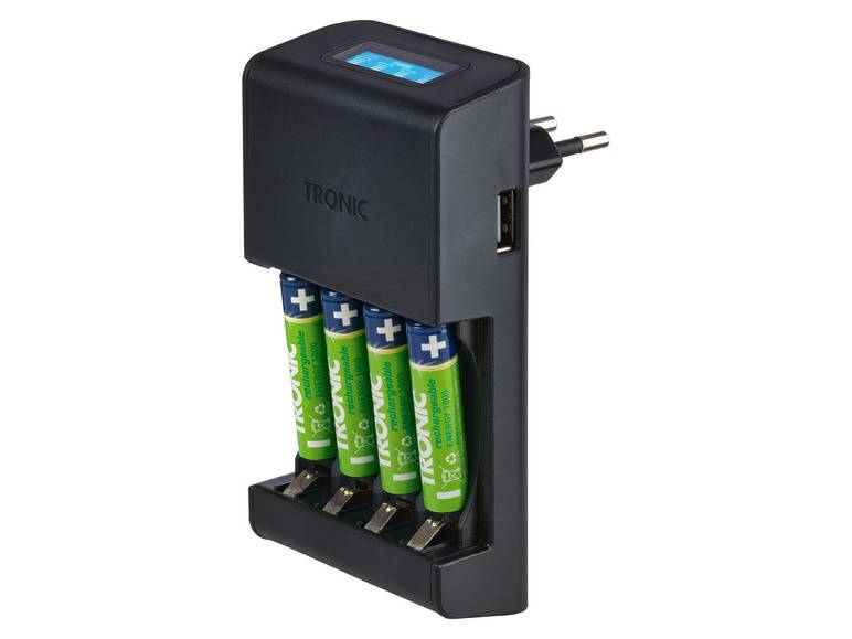 TRONIC® Akku Ladegerät mit LCD Ladeanzeige Letzte 3 Tage