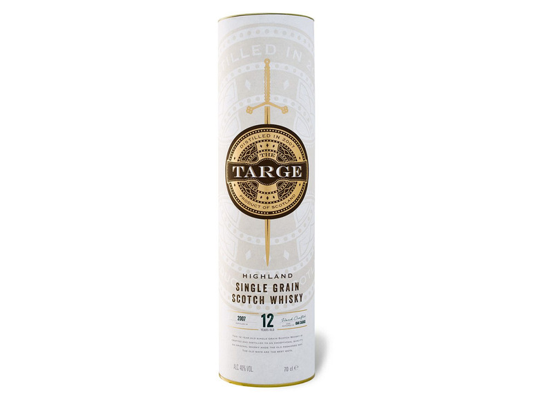 The Targe Highland Single Grain Scotch Whisky 12 Jahre mit Geschenkbox 40% Vol Begrenztes Angebot