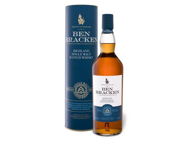 Ben Bracken Highland Single Malt Scotch Whisky mit Geschenkbox 40% Vol Preisnachlass