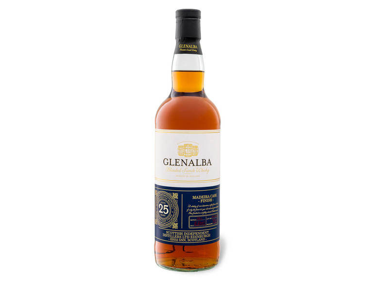 Glenalba Blended Scotch Whisky 25 Jahre Madeira Cask Finish mit Geschenkbox 41,4% Vol Neueste Mode