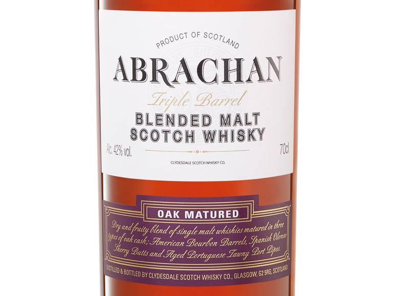 Abrachan Triple Barrel Blended Malt Scotch Whisky 42 % Vol Kauf eins, bekomm eins gratis