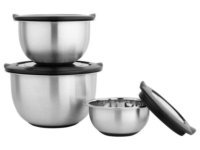 LIVARNO home Edelstahl-Rührschüssel-Set, 5- / 3-teilig Vierteljährliche Förderung