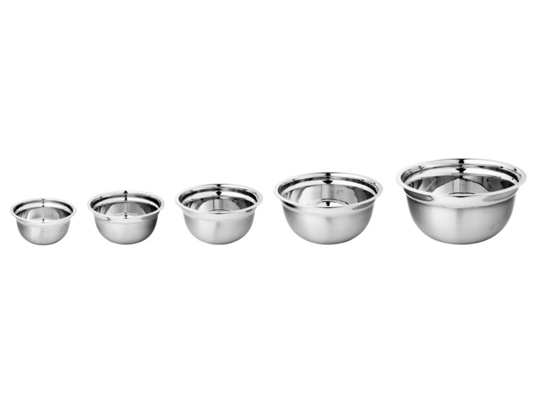 LIVARNO home Edelstahl-Rührschüssel-Set, 5- / 3-teilig Vierteljährliche Förderung