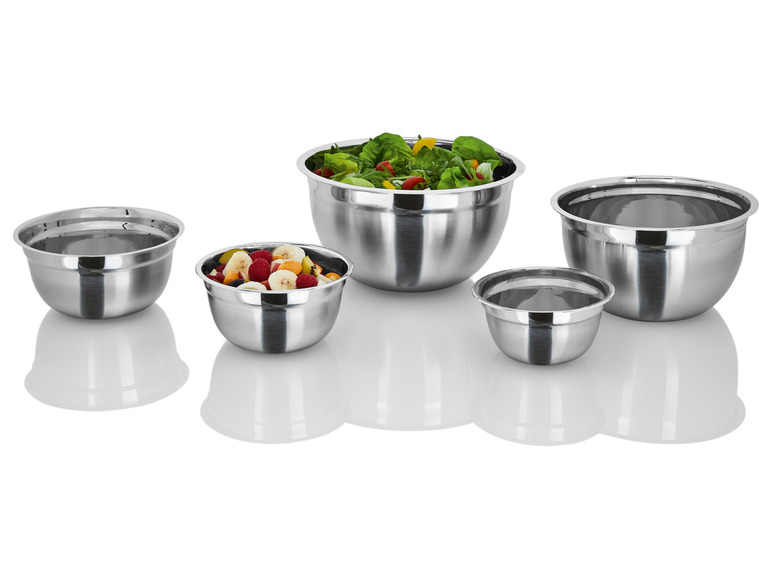 LIVARNO home Edelstahl-Rührschüssel-Set, 5- / 3-teilig Vierteljährliche Förderung