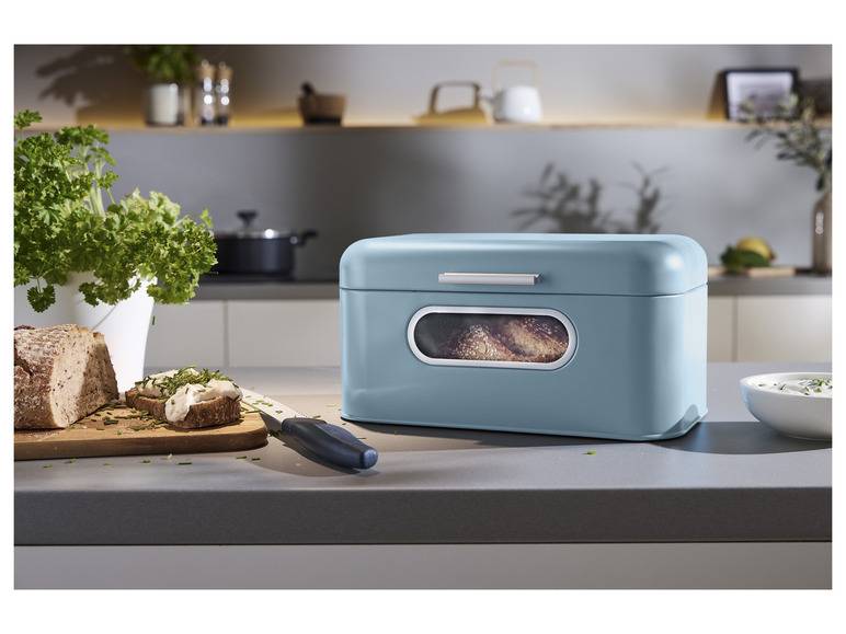 ERNESTO® Brotkasten, mit Sichtfenster, aus Metall im Angebot