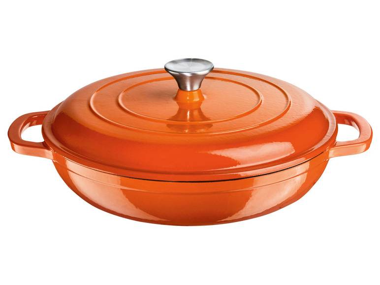 ERNESTO® Gusseisen-Servierpfanne, Ø 30 cm, mit Drop-System Begrenzte Freigabe