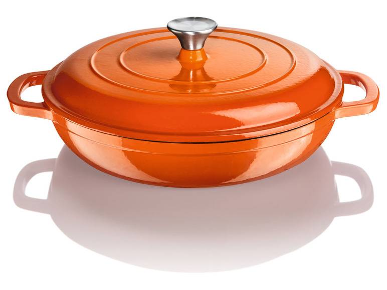 ERNESTO® Gusseisen-Servierpfanne, Ø 30 cm, mit Drop-System Begrenzte Freigabe
