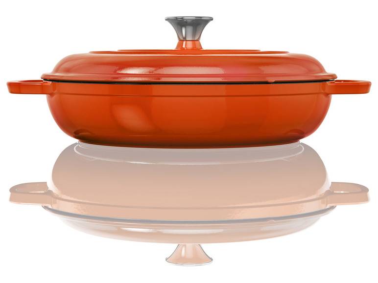 ERNESTO® Gusseisen-Servierpfanne, Ø 30 cm, mit Drop-System Begrenzte Freigabe