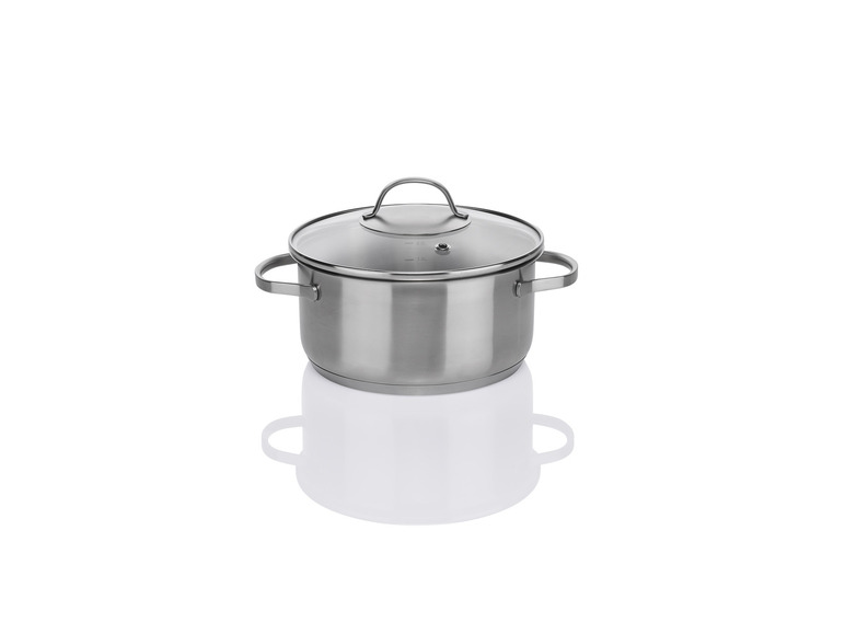 ERNESTO® Topfset Edelstahl, 6-tlg, mit Glasdeckel Neueste Stile