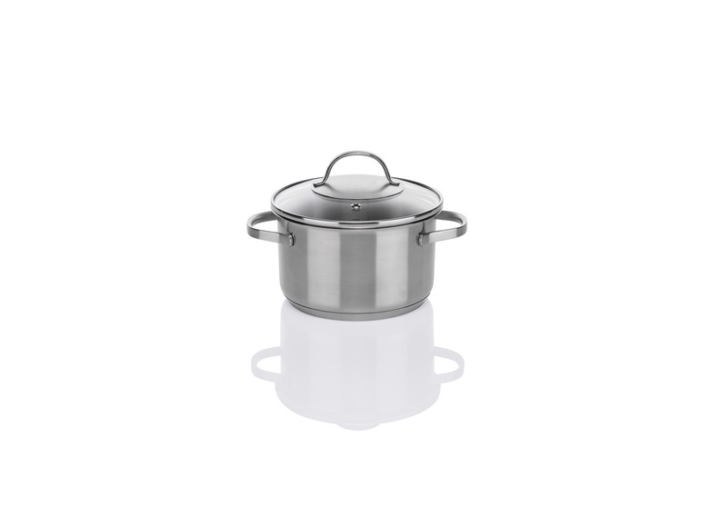 ERNESTO® Topfset Edelstahl, 6-tlg, mit Glasdeckel Neueste Stile