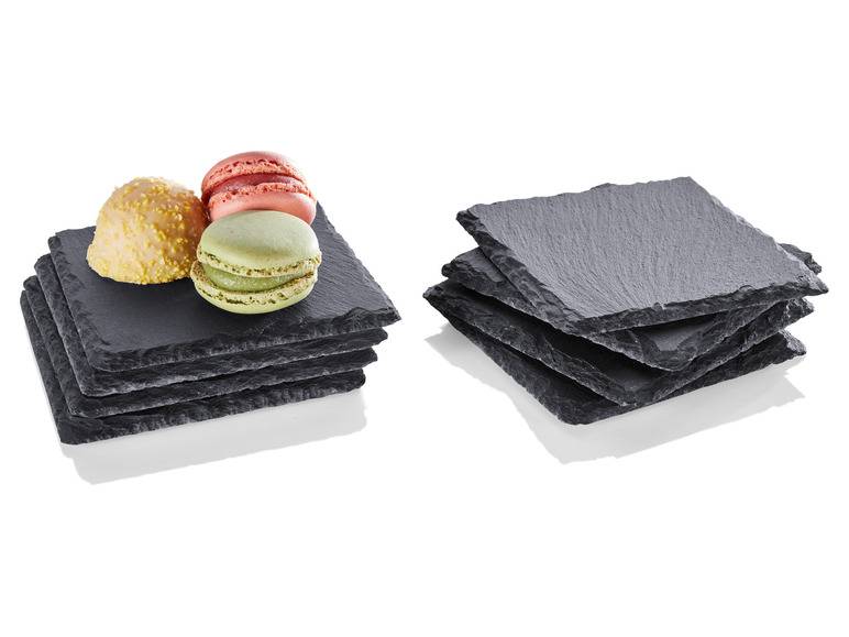 LIVARNO home Schiefer-Servierplatten / Schiefer-Untersetzer, mit Antirutsch-Füßen Super Rabatt