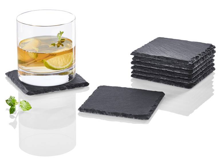 LIVARNO home Schiefer-Servierplatten / Schiefer-Untersetzer, mit Antirutsch-Füßen Super Rabatt