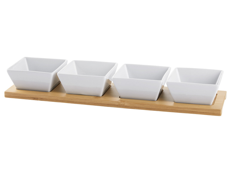 ERNESTO® Dipschalen-Set, mit praktischem Bambus-Serviertablett Große Rabatte